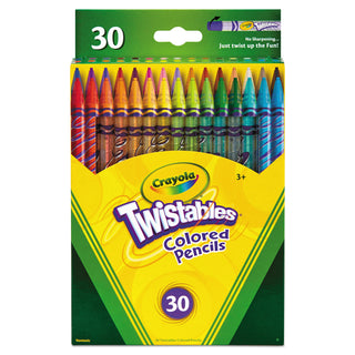 Crayola® Twistables Colored Pencils, 2 mm, 2B (#1), Assorted Lead/Barrel Colors, 30/Pack (CYO687409)