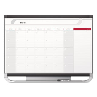 Quartet® Prestige 2 Magnetic Total Erase Monthly Calendar, 36 x 24, Graphite Color Frame (QRTCP32P2)