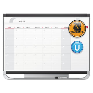 Quartet® Prestige 2 Magnetic Total Erase Monthly Calendar, 36 x 24, Graphite Color Frame (QRTCP32P2)