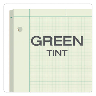 TOPS™ Engineering Computation Pads, Cross-Section Quadrille Rule (5 sq/in, 1 sq/in), Green Cover, 200 Green-Tint 8.5 x 11 Sheets (TOP35502)