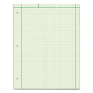 TOPS™ Engineering Computation Pads, Cross-Section Quad Rule (5 sq/in, 1 sq/in), Black/Green Cover, 100 Green-Tint 8.5 x 11 Sheets (TOP35510)