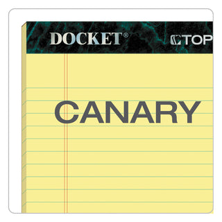 TOPS™ Docket Ruled Perforated Pads, Narrow Rule, 50 Canary-Yellow 5 x 8 Sheets, 12/Pack (TOP63350)