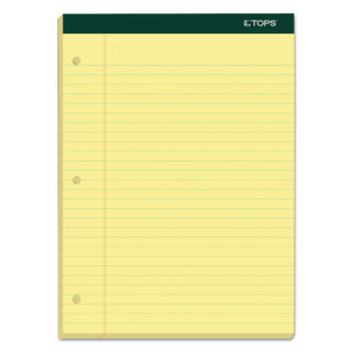 TOPS™ Double Docket Ruled Pads, Wide/Legal Rule, 100 Canary-Yellow 8.5 x 11.75 Sheets, 6/Pack (TOP63387)