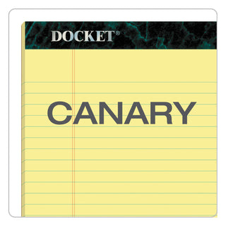 TOPS™ Docket Ruled Perforated Pads, Wide/Legal Rule, 50 Canary-Yellow 8.5 x 11.75 Sheets, 12/Pack (TOP63400)