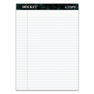 TOPS™ Docket Ruled Perforated Pads, Wide/Legal Rule, 50 White 8.5 x 11.75 Sheets, 6/Pack (TOP63416)