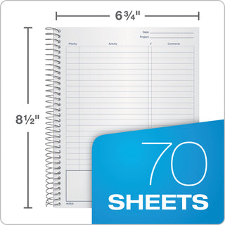 TOPS™ Docket Gold Project Planner, 1 Subject, Project-Management Format, Narrow Rule, Bronze Poly Cover, 8.5 x 6.75, 70 Sheets (TOP63826)