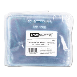 SICURIX® Sicurix Proximity Badge Holder, Horizontal, 4w x 3h, Clear, 50/Pack (BAU47810)