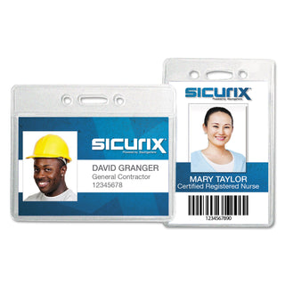 SICURIX® Sicurix Proximity Badge Holder, Horizontal, 4w x 3h, Clear, 50/Pack (BAU47810)