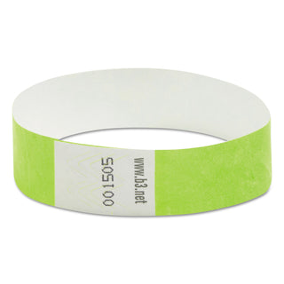 SICURIX® Wristpass Security Wristbands, 3/4" x 10", Green, 100/Pack (BAU85060)