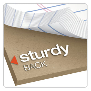 TOPS™ The Legal Pad Plus Ruled Perforated Pads with 40 pt. Back, Narrow Rule, 50 White 5 x 8 Sheets, Dozen (TOP71500)