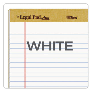 TOPS™ The Legal Pad Plus Ruled Perforated Pads with 40 pt. Back, Narrow Rule, 50 White 5 x 8 Sheets, Dozen (TOP71500)