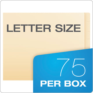 Pendaflex® SmartShield End Tab File Folders, Straight Tab, Letter Size, Manila, 75/Box (ESS62710)