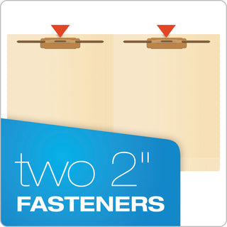 Pendaflex® SmartShield End Tab 2-Fastener Folders, Straight Tab, Letter Size, Manila, 50/Box (ESS62714)