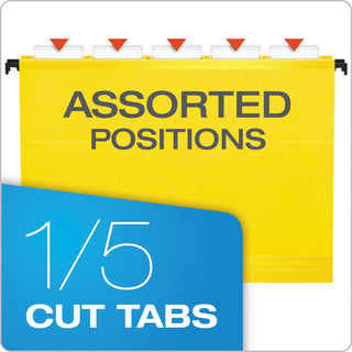 Pendaflex® SureHook Hanging Folders, Letter Size, 1/5-Cut Tab, Yellow, 20/Box (ESS615215YEL)