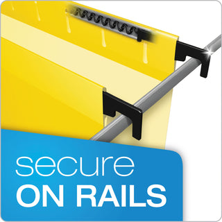Pendaflex® SureHook Hanging Folders, Legal Size, 1/5-Cut Tab, Yellow, 20/Box (ESS615315YEL)