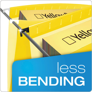 Pendaflex® SureHook Hanging Folders, Legal Size, 1/5-Cut Tab, Yellow, 20/Box (ESS615315YEL)