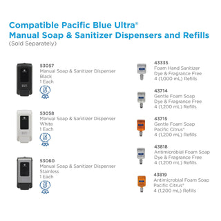 Georgia Pacific® Professional Antimicrobial BZK Foam Hand Soap Refills for Manual Dispensers, Antimicrobial Pacific Citrus&reg;, 1,200 mL/Bottle, 4 Bottles/Case (GPC43819)