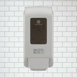 Georgia Pacific® Professional Wall-Mounted Manual Soap Dispenser for Foaming Hand Soap and Hand Sanitizer, White, 11.5" H x 5.6" W x 4.4" (GPC53058)
