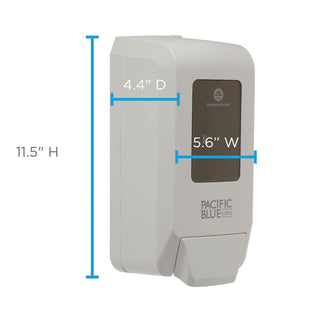 Georgia Pacific® Professional Wall-Mounted Manual Soap Dispenser for Foaming Hand Soap and Hand Sanitizer, White, 11.5" H x 5.6" W x 4.4" (GPC53058)
