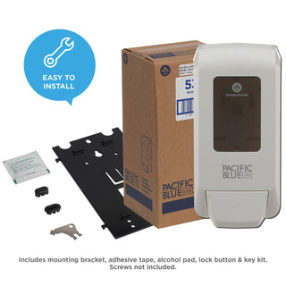 Georgia Pacific® Professional Wall-Mounted Manual Soap Dispenser for Foaming Hand Soap and Hand Sanitizer, White, 11.5" H x 5.6" W x 4.4" (GPC53058)