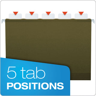 Pendaflex® Ready-Tab Extra Capacity Reinforced Colored Hanging Folders, Letter Size, 1/5-Cut Tab, Standard Green, 20/Box (ESS42701)