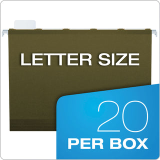 Pendaflex® Ready-Tab Extra Capacity Reinforced Colored Hanging Folders, Letter Size, 1/5-Cut Tab, Standard Green, 20/Box (ESS42701)