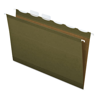 Pendaflex® Ready-Tab Extra Capacity Reinforced Colored Hanging Folders, Letter Size, 1/5-Cut Tab, Standard Green, 20/Box (ESS42701)