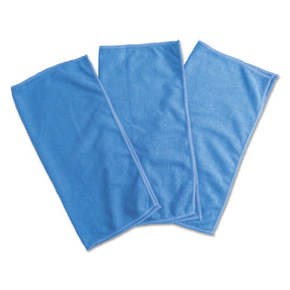 Universal® Microfiber Cleaning Cloth, 12 x 12, Blue, 3/Pack (UNV43664)