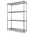 Alera® Wire Shelving Starter Kit, Four-Shelf, 48w x 18d x 72h, Black Anthracite (ALESW504818BA)