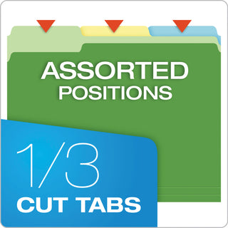 Pendaflex® Colored File Folders, 1/3-Cut Tabs, Letter Size, Assorted, 100/Box (ESS15213ASST)