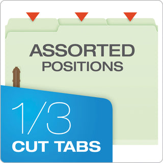 Pendaflex® Heavy-Duty Pressboard Folders w/ Embossed Fasteners, Letter Size, Green, 25/Box (PFX17178)