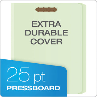 Pendaflex® Heavy-Duty Pressboard Folders w/ Embossed Fasteners, Letter Size, Green, 25/Box (ESS17180)