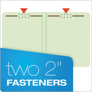 Pendaflex® Heavy-Duty Pressboard Folders w/ Embossed Fasteners, Letter Size, Green, 25/Box (ESS17180)