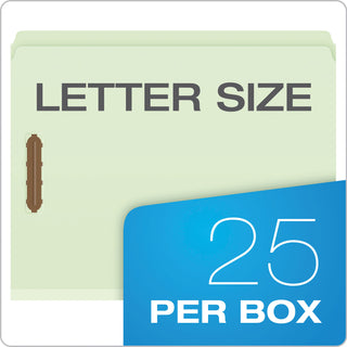 Pendaflex® Heavy-Duty Pressboard Folders w/ Embossed Fasteners, Letter Size, Green, 25/Box (ESS17180)