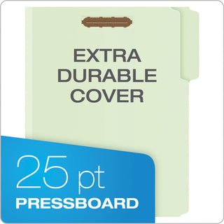 Pendaflex® Heavy-Duty Pressboard Folders w/ Embossed Fasteners, Letter Size, Green, 25/Box (ESS17181)