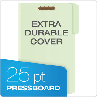 Pendaflex® Heavy-Duty Pressboard Folders w/ Embossed Fasteners, Legal Size, Green, 25/Box (ESS17187)