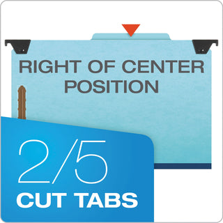 Pendaflex® Hanging Classification Folders with Dividers, Legal Size, 2 Dividers, 2/5-Cut Tab, Blue (ESS59352)