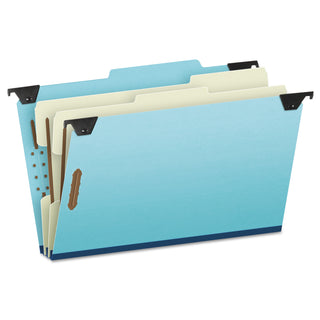 Pendaflex® Hanging Classification Folders with Dividers, Legal Size, 2 Dividers, 2/5-Cut Tab, Blue (ESS59352)