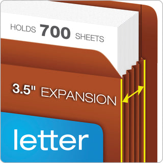 Pendaflex® Heavy-Duty End Tab File Pockets, 3.5" Expansion, Legal Size, Red Fiber, 10/Box (ESS95545)