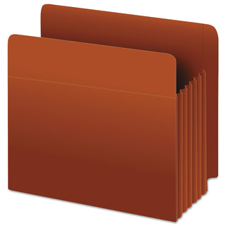 Pendaflex® Heavy-Duty End Tab File Pockets, 5.25" Expansion, Letter Size, Red Fiber, 10/Box (ESS95363)