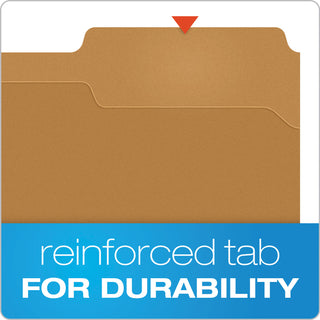Pendaflex® Kraft Folders with One Fastener, 1/3-Cut Tabs, Letter Size, Kraft, 50/Box (ESSFK211)