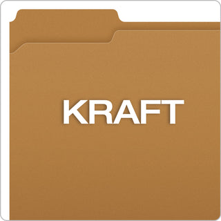 Pendaflex® Kraft Folders with One Fastener, 1/3-Cut Tabs, Letter Size, Kraft, 50/Box (ESSFK211)