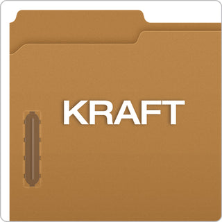 Pendaflex® Kraft Folders with Two Fasteners, 1/3-Cut Tabs, Letter Size, Kraft, 50/Box (ESSFK212)