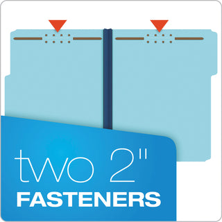 Pendaflex® Heavy-Duty Pressboard Folders w/ Embossed Fasteners, Letter Size, Blue, 25/Box (ESSFP213)