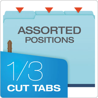 Pendaflex® Heavy-Duty Pressboard Folders w/ Embossed Fasteners, Letter Size, Blue, 25/Box (ESSFP213)