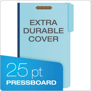 Pendaflex® Heavy-Duty Pressboard Folders w/ Embossed Fasteners, Legal Size, Blue, 25/Box (ESSFP313)
