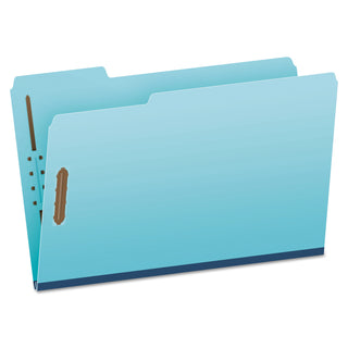 Pendaflex® Heavy-Duty Pressboard Folders w/ Embossed Fasteners, Legal Size, Blue, 25/Box (ESSFP313)