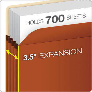Pendaflex® Pocket File, 3.5" Expansion, Legal Size, Red Fiber (ESSS26E)