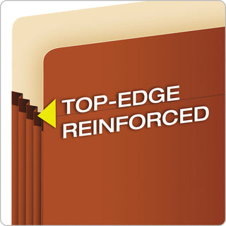 Pendaflex® Standard Expanding File Pockets, 5.25" Expansion, Letter Size, Red Fiber, 10/Box (ESS1534GOX)