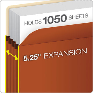 Pendaflex® Standard Expanding File Pockets, 5.25" Expansion, Letter Size, Red Fiber, 10/Box (ESS1534GOX)